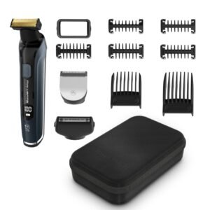 Aparat de tuns  conturat si barbierit Rowenta Forever Sharp Ultimate TN6204E0  lame din inox  invelis din titan  8000 rpm  autonomie de pana la 120 mi