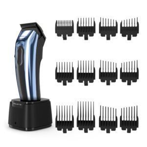 Aparat de tuns Rowenta Barber Experience TN1551E0  lame inox  6500 rpm  autonomie 150 minute  0.6 – 26.5 mm  cablu alimentare 1.8 m  albastru & negru