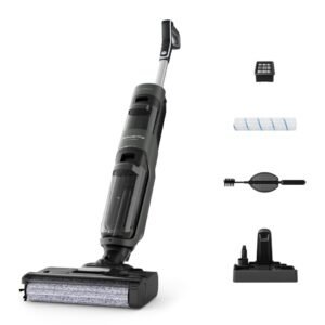 Aspirator cu spalare Rowenta X-Clean 4 GZ5037WO  200W  425 RPM  pana la 50 min autonomie  ecran LED  functie autocuratare  baza de incarcare  nivel sc