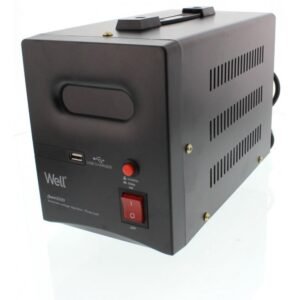 Stabilizator automat de tensiune cu releu 2000VA/1200W, negru Well AVR-REL-GUARD2000-WL