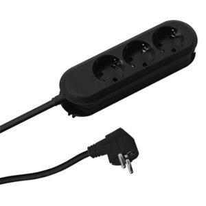 Prelungitor Bachmann SMART 3xCEE7/3 FI N B387.172, 3 prize, cablu 5 m, 3×1,5 mm, negru