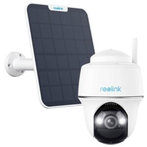 Camera supraveghere rotativa PT wireless WiFi cu panou solar Reolink Argus PT B430, 5 MP, IR / lumina alba 10 m, microfon, difuzor, slot card, detecti
