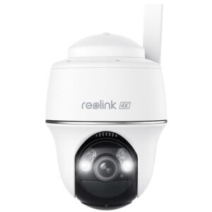 Camera supraveghere wireless Wi-Fi rotativa Speed Dome Reolink Argus PT B440, 4K, IR/lumina alba 10 m, microfon, dual band, PIR, slot card