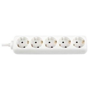 Prelungitor Bachmann SELLY 5xCEE7/3 PC, fara intrerupator, lungime cablu 1.5m, H05VV-F 3G1, alb BM-3812500