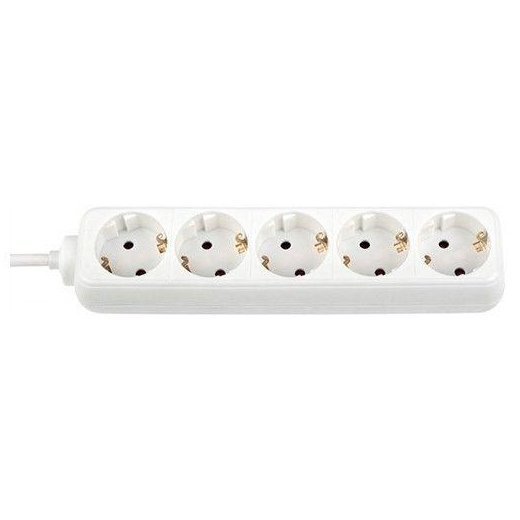 Prelungitor Bachmann SELLY 5xCEE7/3 PC, fara intrerupator, lungime cablu 1.5m, H05VV-F 3G1, alb BM-3812500