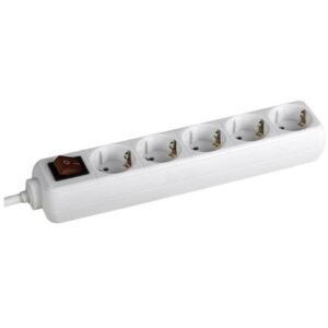Prelungitor Bachmann SELLY 5xCEE7/3 PC, cu intrerupator, lungime cablu 5m, H05VV-F 3G1, alb BM-3812575