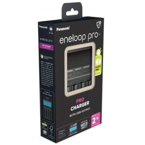 Incarcator profesional pentru acumulatori AA R6 / AAA R3 Ni-MH Eneloop BQ-CC65E LCD / USB