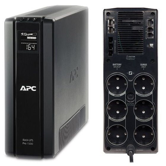 UPS APC Back-UPS RS line-interactive / aprox.sinusoida 1500VA / 865W, 6 conectori Schuko CEE7, BR1500G-GR