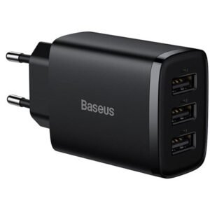 Incarcator retea 3XUSB fast charging 17W BASEUS – negru BRA011960