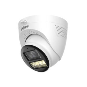 Camera supraveghere Dome cu iluminare duala Dahua HAC-HDW1500TQ-IL-T-0280B-DIP, 5 MP, 2.8 mm, IR / lumina alba 40 m, microfon si difuzor, IP67, DIP switch