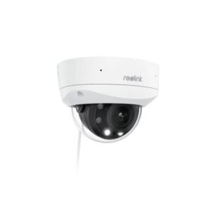 Camera supraveghere dome Reolink P437, 4K, Zoom 5X, IR / lumina alba 30 m, PoE, 2.7 mm – 13.5 mm, slot card, microfon, difuzor, detectie persoane / vehicule / animale