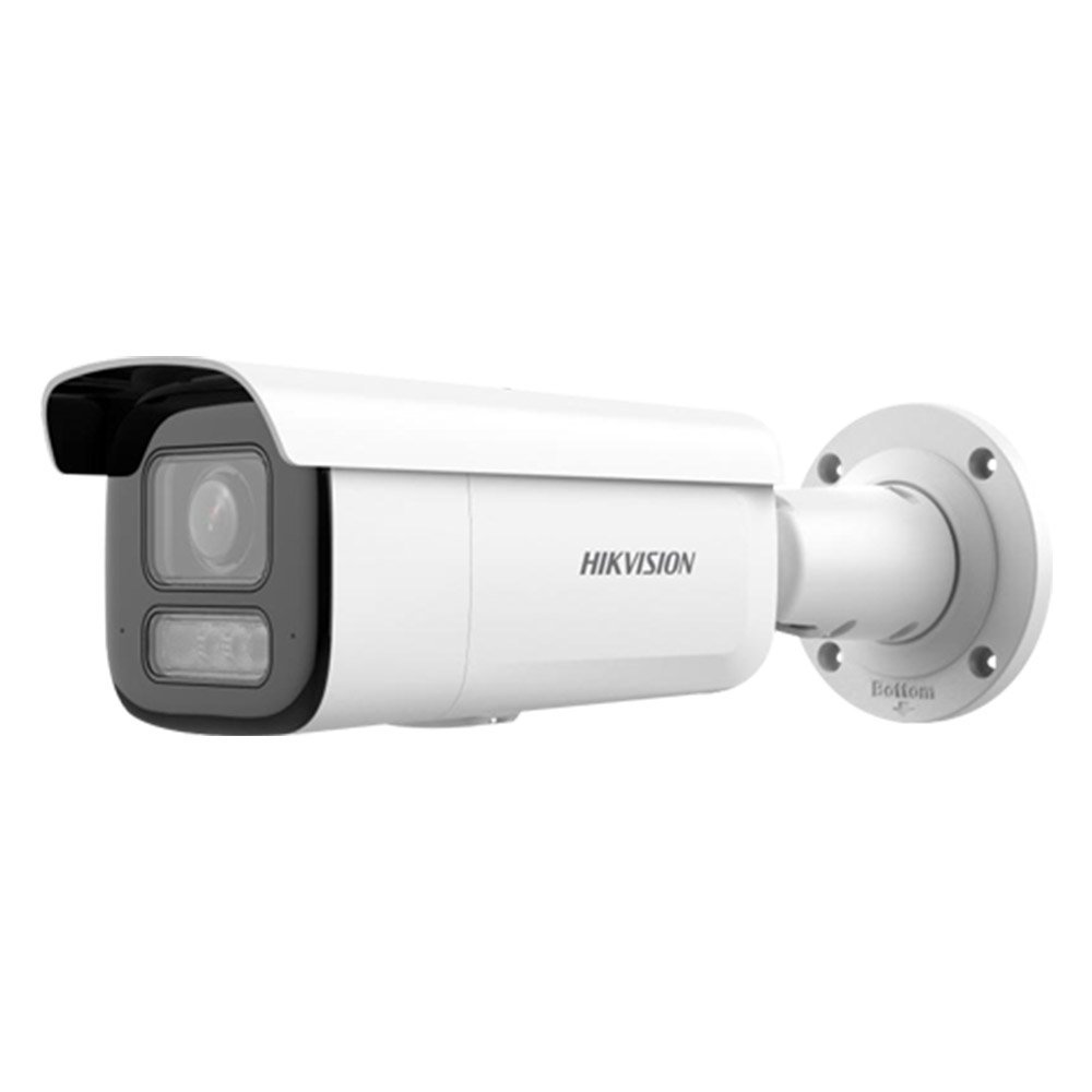 Camera supraveghere exterior IP cu iluminare duala Hikvision AcuSense DS-2CD2643G2-LIZS2U-SL, 4 MP, IR/lumina alba 60 m, 2.8 – 12 mm, motorizat, microfon dual si difuzor, slot card, sirena, lumina stroboscopica, PoE