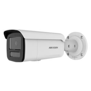Camera supraveghere exterior IP cu iluminare duala Hikvision AcuSense DS-2CD2T63G2-4LI, 6 MP, 2.8 mm, IR/lumina alba 80 m, slot card, clasificare om/vehicul, PoE