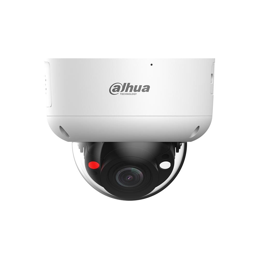 Camera supraveghere IP Dome cu iluminare duala Dahua WizSense TiOC Active Deterrence IPC-HDBW3549R1-ZAS-PV-27135, 5 MP, 2.7 mm – 13.5 mm, lumina alba 40 m, IR 50 m, microfon, slot card, PoE