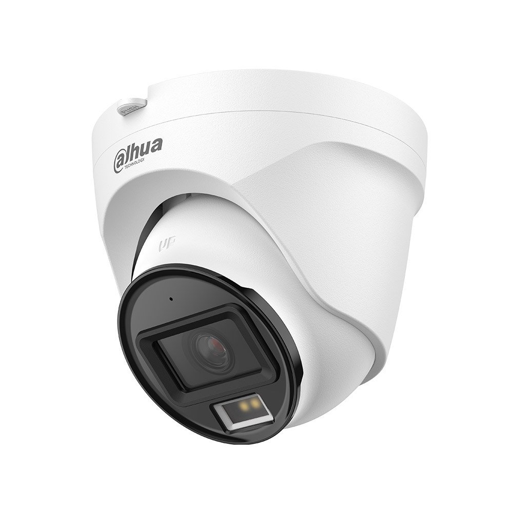 Camera supraveghere IP Dome cu iluminare duala Dahua IPC-T1E49-A-IL-0280B-S2, 4 MP, 2.8 mm, IR 30 m, lumina alba 15 m, microfon, detectie persoane, PoE