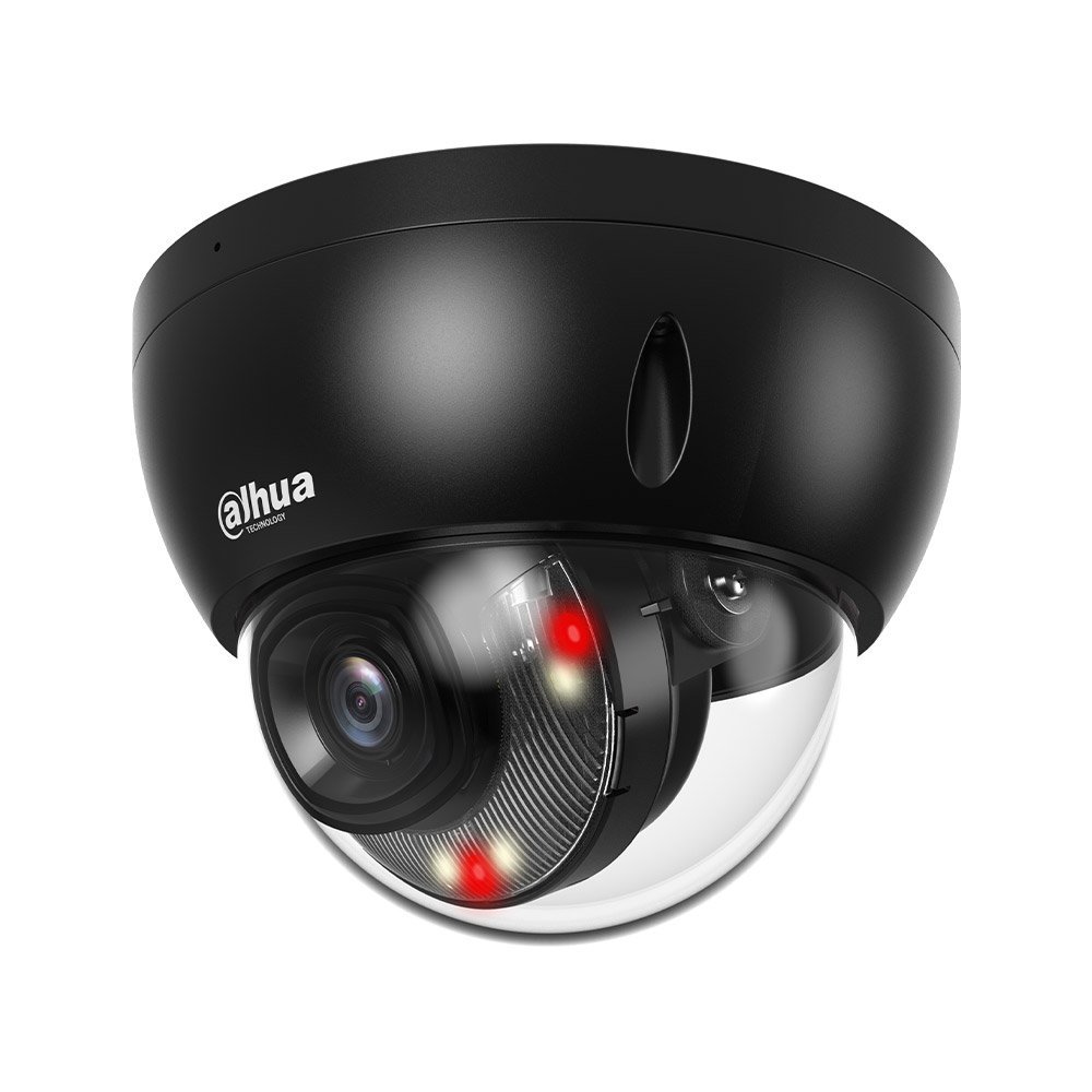 Camera supraveghere IP Dome cu iluminare duala Dahua WizSense IPC-HDBW2849E-S-IL-0280B-BLACK, 8 MP, 2.8 mm, IR/lumina alba 30 m, microfon, slot card, detectie miscare, PoE, neagra