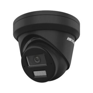 Camera supraveghere IP Dome cu iluminare duala Hikvision AcuSense DS-2CD2343G2-LI2U(2.8MM)/BK, 4 MP, 2.8 mm, IR/lumina alba 30 m, microfon, slot card, PoE, negru