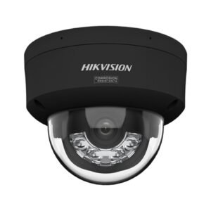 Camera supraveghere IP Dome cu iluminare duala Hikvision ColorVu DS-2CD2147G3-LIS2UY/BK, 4 MP, 2.8 mm, IR/lumina alba 30 m, microfon dual si difuzor, slot card, anti-coroziune, PoE, negru