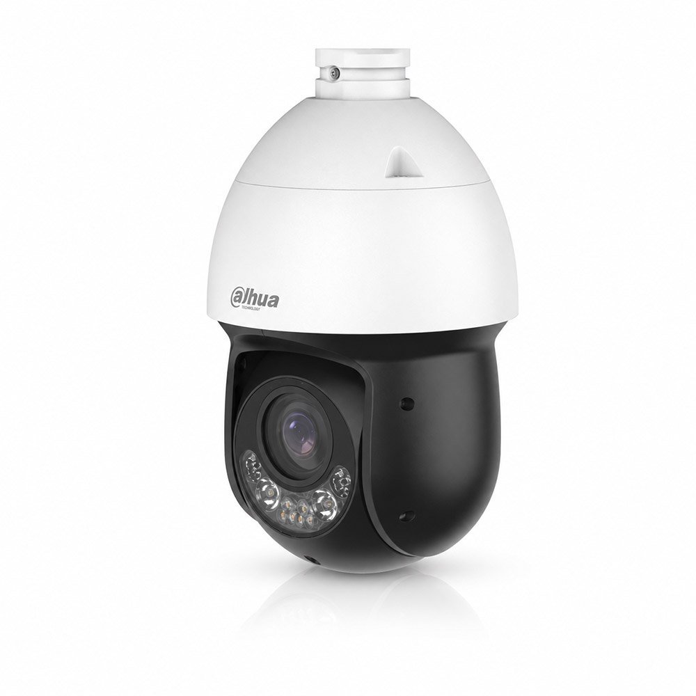 Camera supraveghere IP rotativa Speed Dome PTZ cu iluminare duala Dahua WizSense SD4D825MB-HNR, 8 MP, 5 – 125 mm, zoom 25x, IR /lumina alba 100 m, auto tracking, slot card, PoE, suport inclus