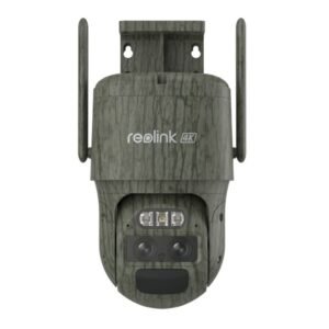 Camera supraveghere rotativa 4G PTZ cu lentila duala Reolink TrackMix LTE G770-CAMO, 8 MP,  2.8 mm, 8 mm, IR 30 m, microfon si difuzor, night vision color, PIR, acumulator 5100 mAh, slot card, zoom hibrid 6x, auto tracking