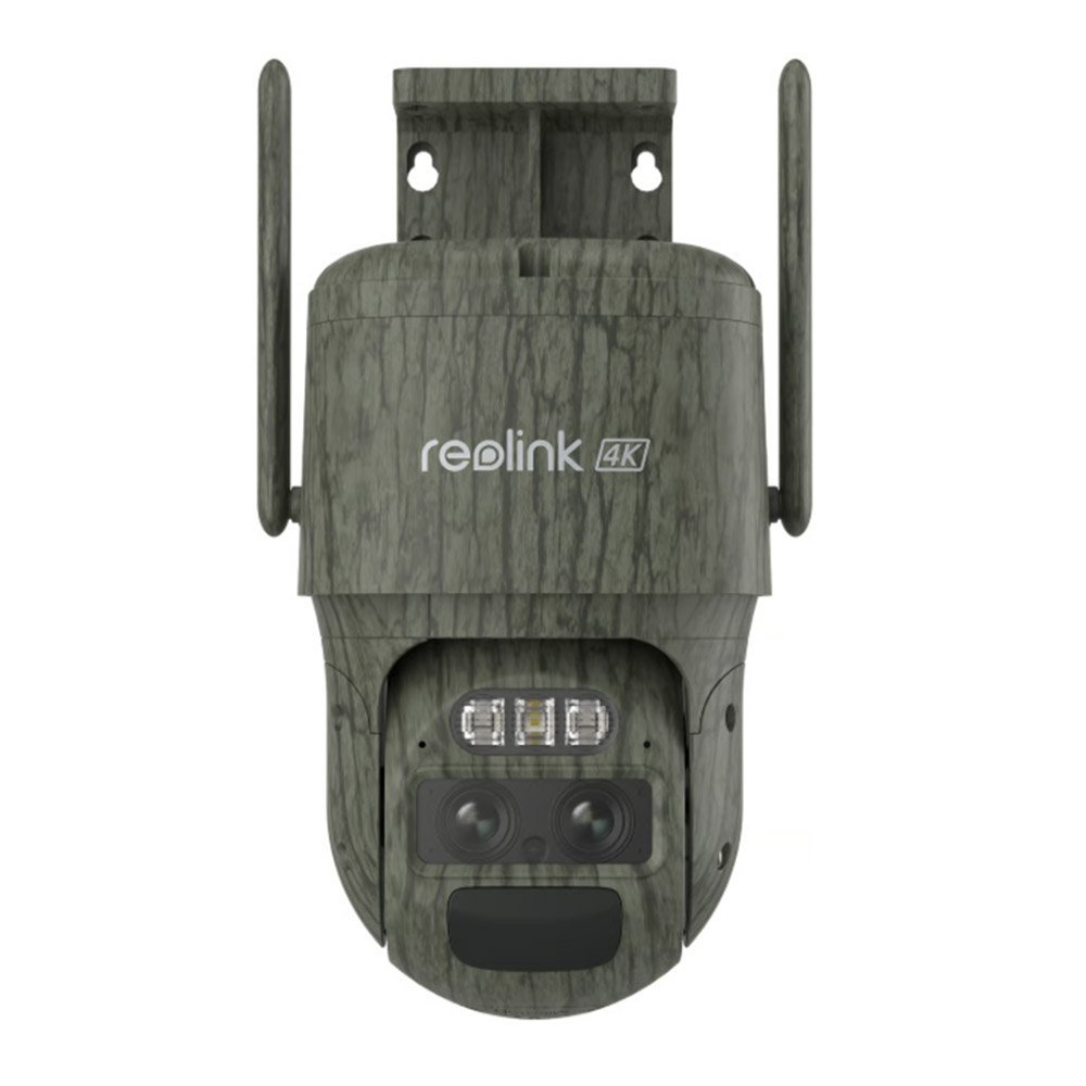 Camera supraveghere rotativa 4G PTZ cu lentila duala Reolink TrackMix LTE G770-CAMO, 8 MP,  2.8 mm, 8 mm, IR 30 m, microfon si difuzor, night vision color, PIR, acumulator 5100 mAh, slot card, zoom hibrid 6x, auto tracking