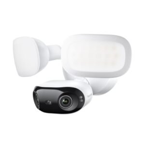 Camera supraveghere panoramica IP exterior cu lentila duala Reolink Elite Pro Floodlight Full Color F760P, 16 MP, 2.8 mm, 180 grade, slot card, lumina alba/IR 30 m, 2800 lumeni, microfon si difuzor, sirena, detectie smart, PoE
