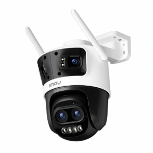 Camera supraveghere rotativa panoramica PT IP WiFi6 cu iluminare duala Imou Cruiser Pano Z Full Color AOR IPC-S76DP-13M0N, 4MP+5MP, 3.6 + 2.8- 12 mm, IR/lumina alba maxim 56 m, microfon/difuzor, alarma, auto-tracking, detectie cu AI, slot card, PoE