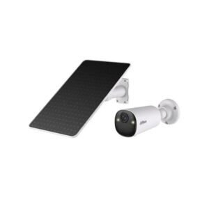Camera supraveghere WiFi 6 dual band cu panou solar si iluminare duala Dahua KIT/BF4CP-0210B/M0508, 4 MP, 2.1 mm, IR/lumina alba 15/20 m, PIR 12 m, acumulator 20.44 Wh, detectare persoane si vehicule, alarma, slot card