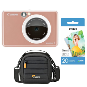 Canon camera foto instant Zoemini S2 Rose Gold cu hartie (20) si geanta – Default Title