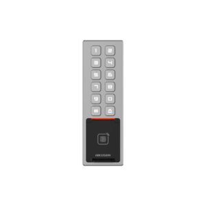 Cititor biometric de exterior IP WiFi Hikvision DS-K1T805MBFWX, 2.4 GHz, M1 card, 3.000 amprente, 10.000 carduri, 100.000 evenimente