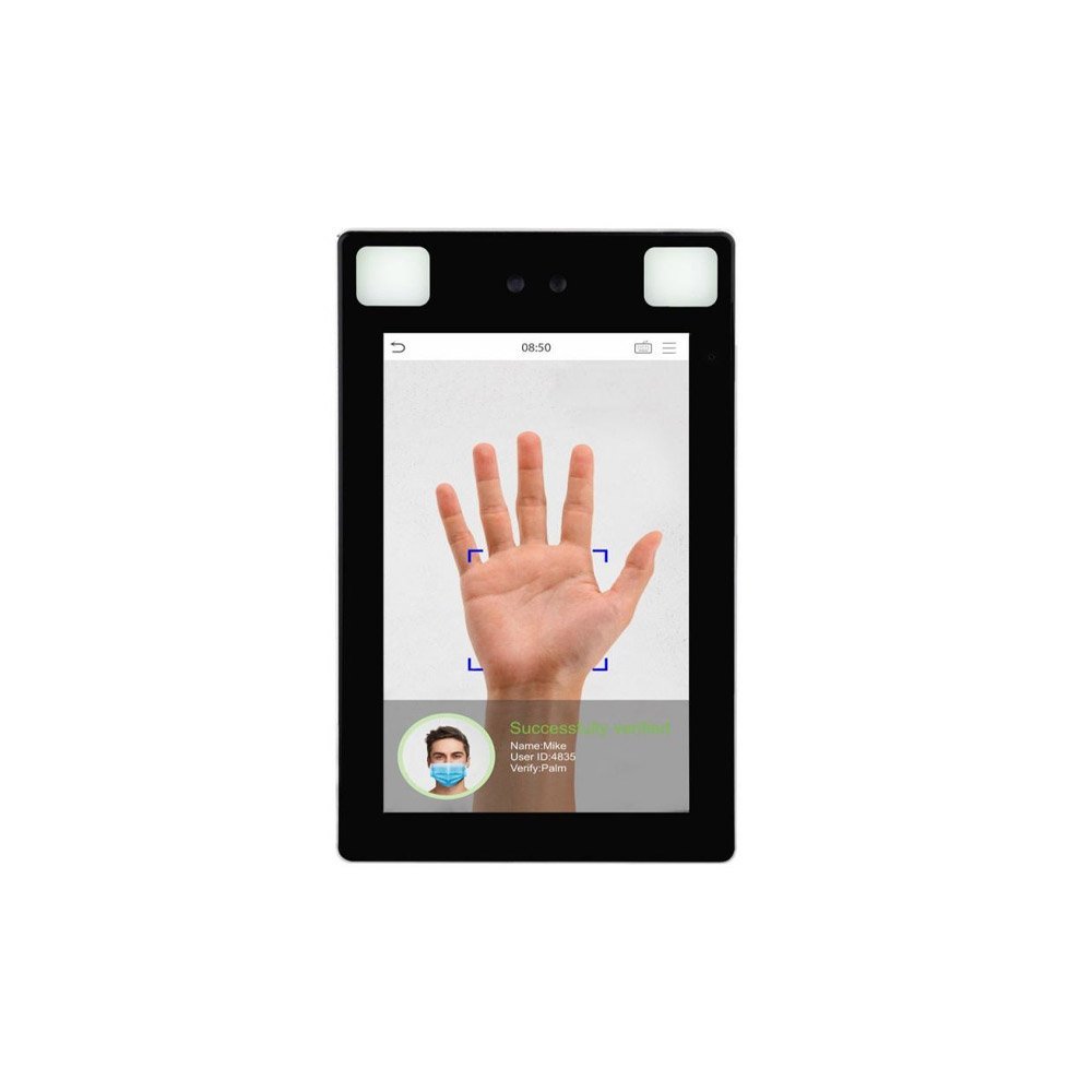 Cititor biometric cu recunoastere faciala  ZKteco GL-PROFACE-X-N-P-2-W, citire palma, 50000 utilizatori