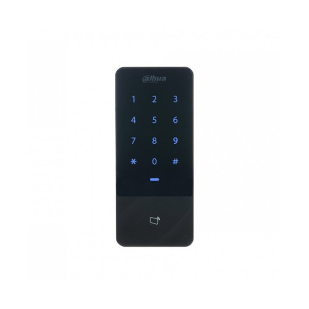 Cititor control acces exterior standalone Dahua ASI1201E-V1, card IC si parola, 13.56 MHz, 30.000 utilizatori, tastatura touch, RS-485/Wiegand, montaj aplicat