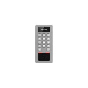 Post interfon cu cititor proximitate si tastatura Hikvision DS-K1T502DBWX, PIN, card M1, DESfire, slot card, bluetooth