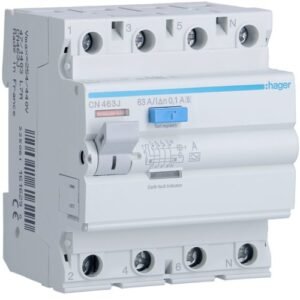 Intrerupator diferential RCCB 4P 63A, 100 mA, selectiv Hager CN463J
