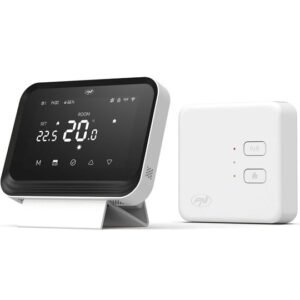 Termostat inteligent PNI CT45 fara fir, cu WiFi, control prin Internet, pentru centrale termice, APP TuyaSmart