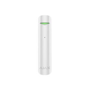 Detector de geam spart wireless Ajax GlassProtect WH, 9 m, 180 grade, contact NC, 868 MHz, RF 1000 m, alb