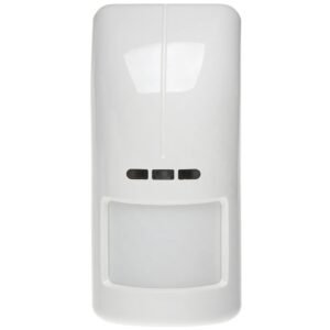 Detector de miscare wireless exterior dual-tech PIR Satel Be Wave AOD-210, 868 MHz, RF 2000 m, senzor temperatura si lumina, microunde, 16×16 m, tamper, pet immunity, autonomie 2 ani, alb