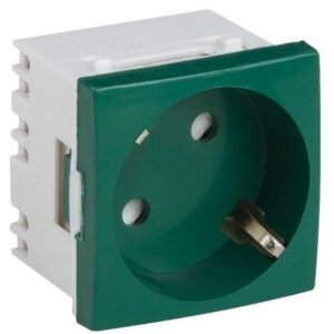 Priza modulara schuko cu impamantare, verde – DLX DLX-245-42