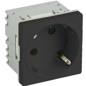 Priza modulara schuko cu impamantare, negru – DLX DLX-245-43