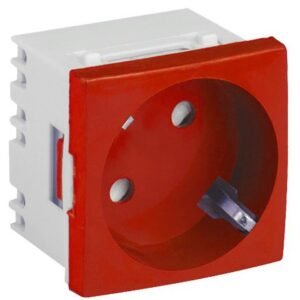 Priza modulara schuko cu impamantare, rosu – DLX DLX-245-46