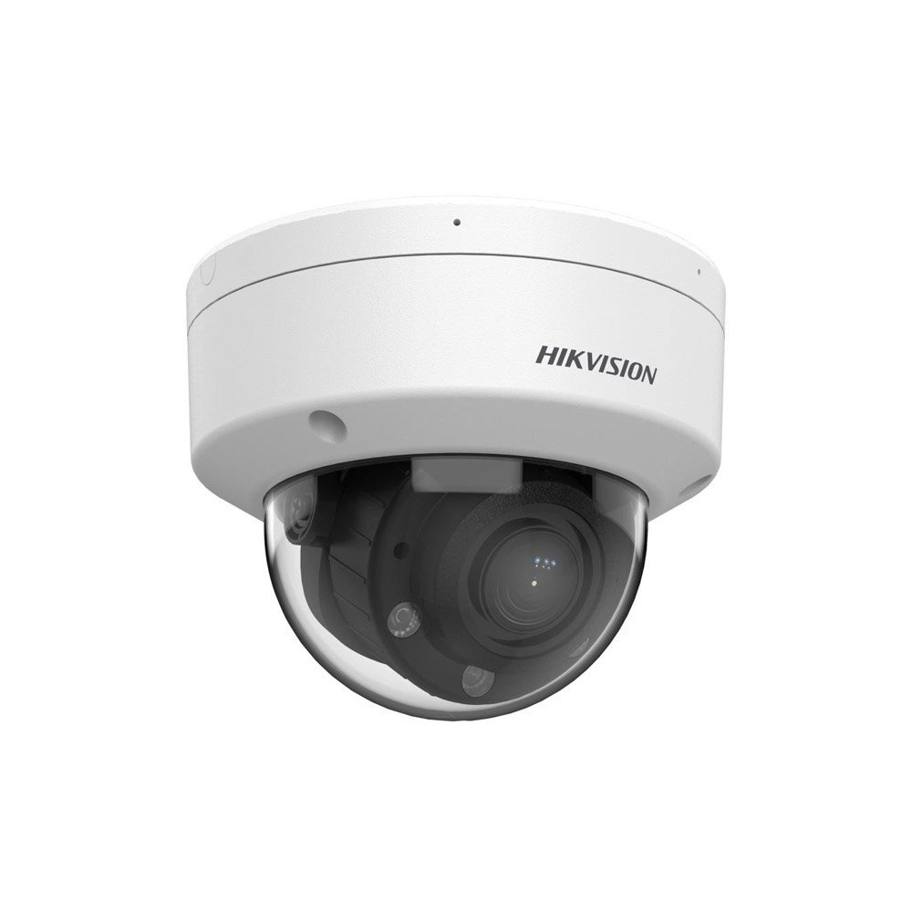 Camera supraveghere IP Dome Hikvision Smart Hybrid Light DS-2CD1723G2-LIZU, 2 MP, 2.8 – 12 mm, IR/lumina alba 30 m, microfon, slot card, PoE