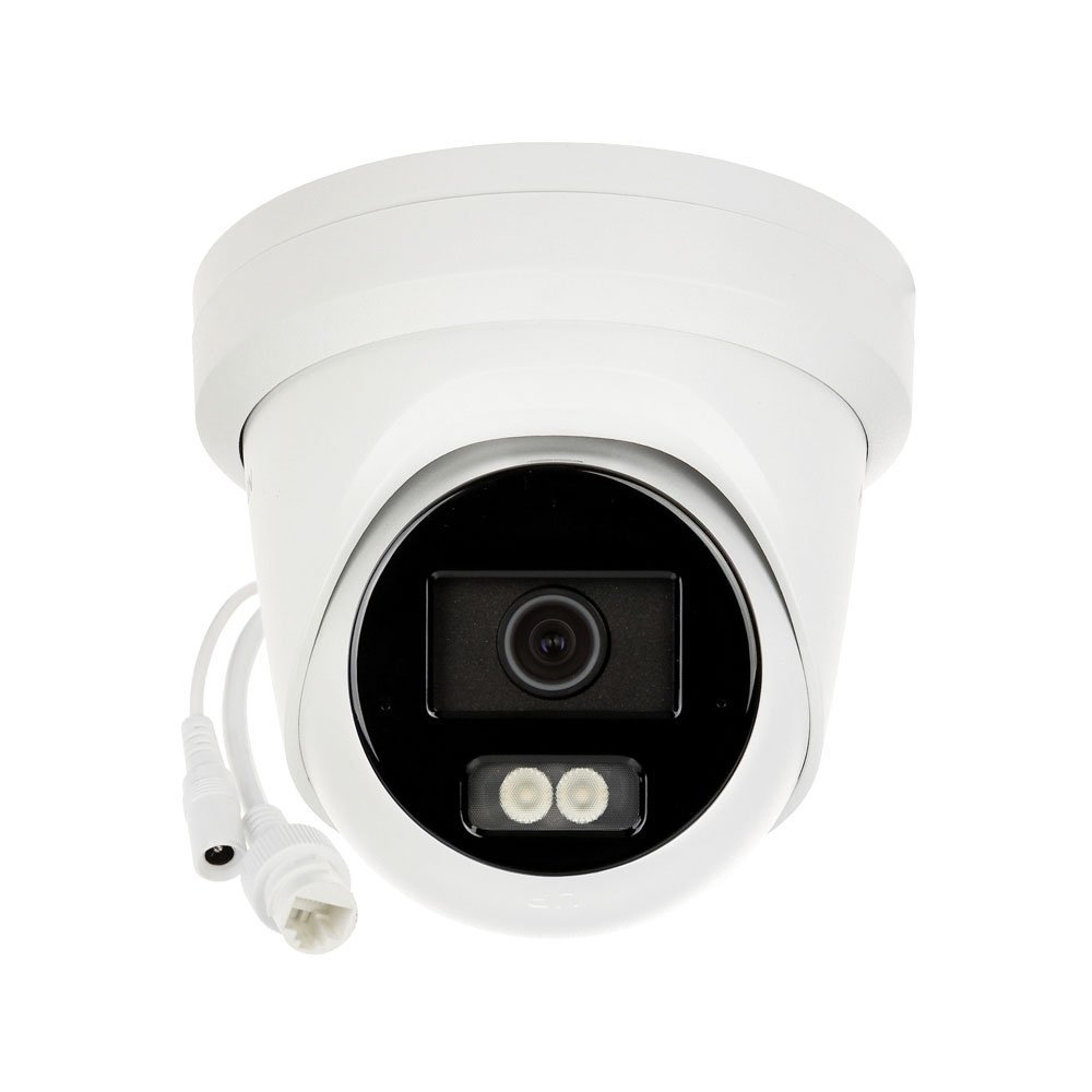 Camera supraveghere IP Dome cu iluminare duala Hikvision AcuSense DS-2CD2343G2-LI2U, 4 MP, 2.8 mm, IR/lumina alba 30 m, microfon, slot card, PoE