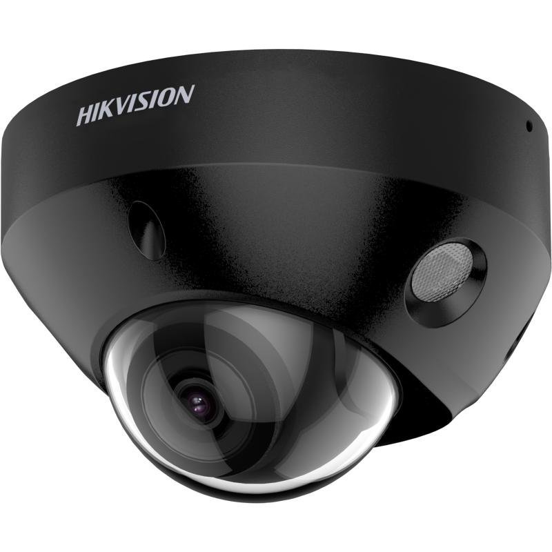 Camera mini dome IP ColorVu Hikvision DS-2CD2547G2-LS2CB, 4MP, lentila 2.8mm, lumina alba 30m, microfon, PoE, IP67, black