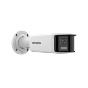 Camera supraveghere exterior IP panoramica HikVision ColorVu DS-2CD2T67G2PLSUSL, 6 MP, 2 x 2.8 mm, lumina alba 40 m, slot card, microfon si difuzor, PoE