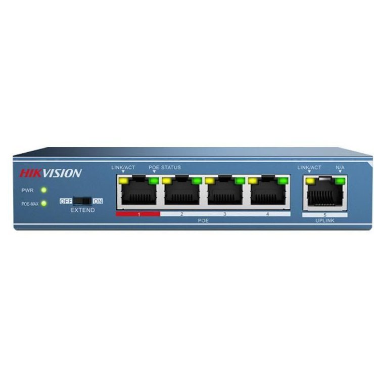 Switch 4 porturi PoE Hikvision DS-3E0105P-E (B) maxim 58W/switch