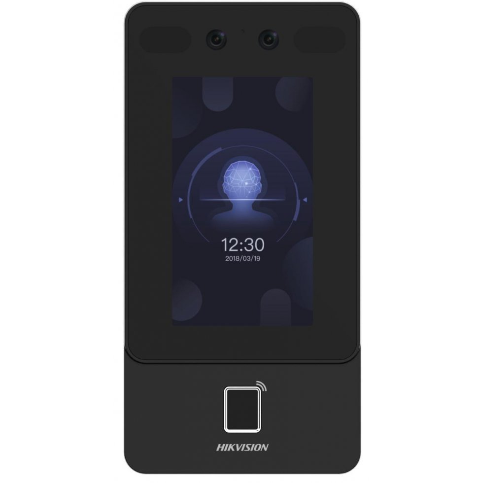 Terminal de acces Hikvision DS-K1T342MFWX-E1, cu recunoastere faciala, amprenta si card M1 MIFARE 13.56 MHz
