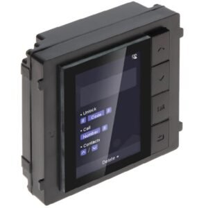 Modul de afisare pentru videointerfon modular Hikvision DS-KD-DIS; ecran LCD 3.5 inch, rezolutie 320x480P; 4 butoane de operare;