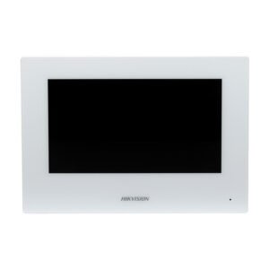 Videointerfon de interior WiFi Hikvision DS-KH6320-WTE1-W, 7 inch, slot card, aparent, 12V DC/PoE, alb