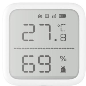Detector de temperatura si umiditate wireless Hikvision DS-PDTPH-E-WE, seria AXPRO