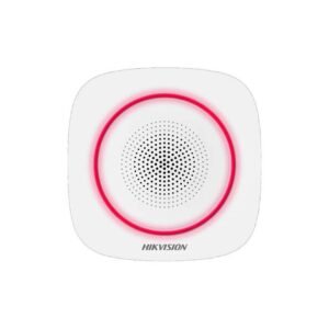 Sirena stroboscopica wireless de interior Hikvision AX PRO DS-PS1-I-WE(B)-R, 868 MHz, 90-110 dB, RF 1600 m, LED rosu